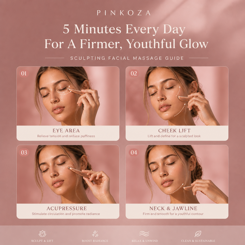 PINKOZA Pink Copper Gua Sha | Deep Tissue Lifting Tool