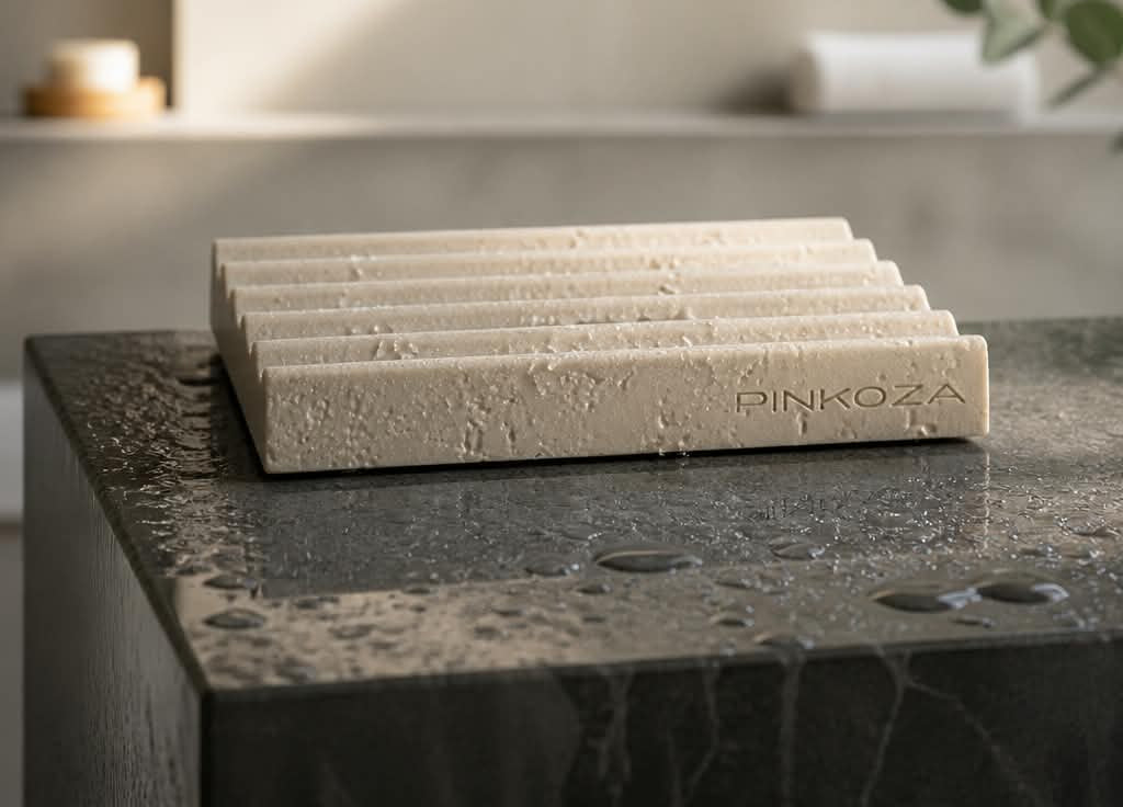 PINKOZA The Dry Stone | Fast Drying Resin Soap Dish